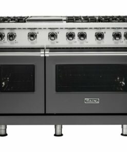 Viking - Professional 5 Series 6.1 Cu. Ft.  Freestanding Double Oven LP Gas Convection Range - Damascus Gray 0