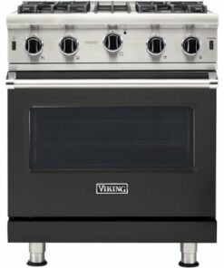 Viking - Professional 5 Series 4.0 Cu. Ft. Freestanding LP Gas Convection Range - Cast Black 0