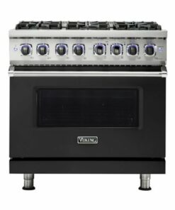 Viking - Professional 7 Series 5.1 Cu. Ft. Freestanding LP Gas Convection Range - Cast Black