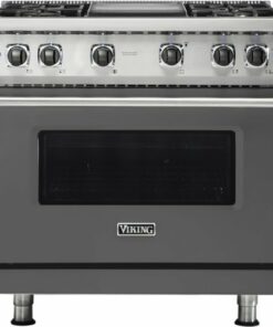 Viking - Professional 5 Series 5.1 Cu. Ft. Freestanding LP Gas Convection Range - Damascus Gray 2