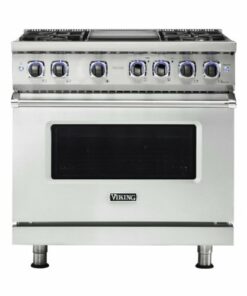 Viking - Professional 5 Series 5.1 Cu. Ft. Freestanding LP Gas Convection Range - Frost White 3