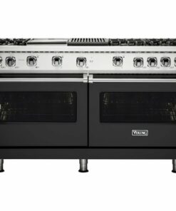 Viking - Professional 5 Series 8 Cu. Ft.  Freestanding Double Oven LP Gas Convection Range - Cast Black