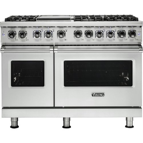 Viking - Professional 5 Series Freestanding Double Oven Dual Fuel True Convection Range with Self-Cleaning - Frost white 0