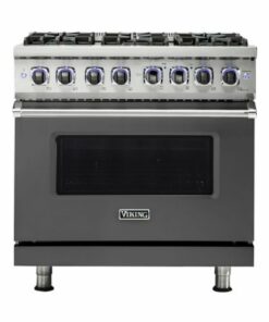 Viking - Professional 7 Series 5.6 Cu. Ft. Freestanding Dual Fuel LP Gas True Convection Range with Self-Cleaning - Damascus gray 0