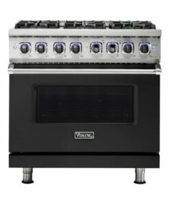 Viking - Professional 7 Series 5.6 Cu. Ft. Freestanding Dual Fuel LP Gas True Convection Range with Self-Cleaning - Cast black 0