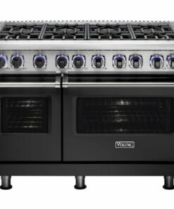 Viking - Professional 7 Series Freestanding Double Oven Dual Fuel LP Gas Convection Range with Self-Cleaning - Cast black
