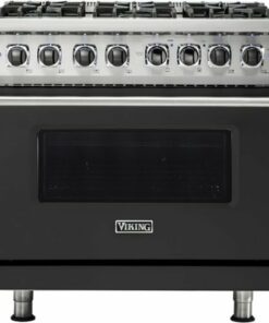 Viking - Professional 5 Series 5.6 Cu. Ft. Freestanding Dual Fuel True Convection Range with Self-Cleaning - Cast black 0