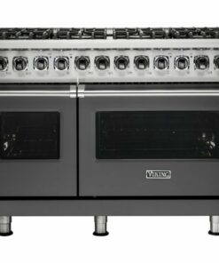Viking - Professional 5 Series Freestanding Double Oven Dual Fuel True Convection Range with Self-Cleaning - Damascus gray 1