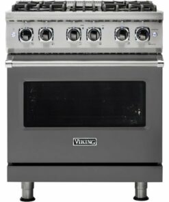 Viking - Professional 5 Series 4.7 Cu. Ft. Freestanding Dual Fuel LP Gas True Convection Range with Self-Cleaning - Damascus gray
