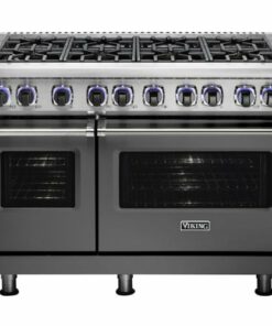Viking - Professional 7 Series Freestanding Double Oven Dual Fuel Convection Range with Self-Cleaning - Damascus gray 1