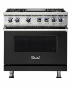 Viking - Professional 7 Series 5.6 Cu. Ft. Freestanding Dual Fuel LP Gas True Convection Range with Self-Cleaning - Cast black 1