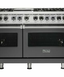 Viking - Professional 5 Series Freestanding Double Oven Dual Fuel True Convection Range with Self-Cleaning - Damascus gray 2