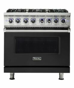 Viking - Professional 7 Series 5.6 Cu. Ft. Freestanding Dual Fuel True Convection Range with Self-Cleaning - Cast black 1