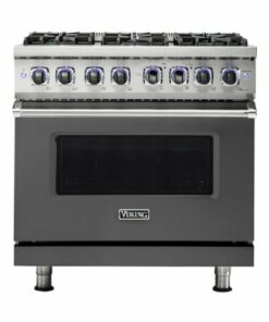 Viking - Professional 7 Series 5.6 Cu. Ft. Freestanding Dual Fuel True Convection Range with Self-Cleaning - Damascus gray 1