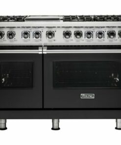 Viking - Professional 5 Series 7.3 Cu. Ft. Freestanding Double Oven Dual Fuel LP Gas True Convection Range with Self-Cleaning - Cast black