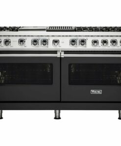 Viking - Professional 5 Series 9.4 Cu. Ft. Freestanding Double Oven Dual Fuel LP Gas True Convection Range with Self-Cleaning - Cast black