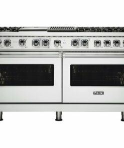 Viking - Professional 5 Series 9.4 Cu. Ft. Freestanding Double Oven Dual Fuel LP Gas True Convection Range with Self-Cleaning - Frost white
