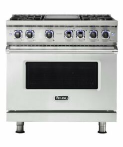Viking - Professional 7 Series 5.6 Cu. Ft. Freestanding Dual Fuel True Convection Range with Self-Cleaning - Frost white 1