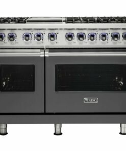 Viking - Professional 7 Series 7.3 Cu. Ft. Freestanding Double Oven Dual Fuel LP Gas Convection Range with Self-Cleaning - Damascus gray 0