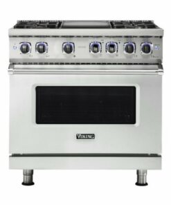 Viking - Professional 7 Series 5.6 Cu. Ft. Freestanding Dual Fuel LP Gas True Convection Range with Self-Cleaning - Frost white 0