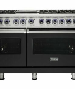 Viking - Professional 7 Series 7.3 Cu. Ft. Freestanding Double Oven Dual Fuel LP Gas Convection Range with Self-Cleaning - Cast black