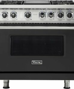 Viking - Professional 5 Series 5.6 Cu. Ft. Freestanding Dual Fuel True Convection Range with Self-Cleaning - Cast black 1