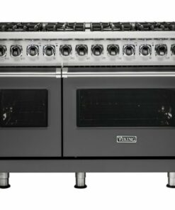 Viking - Professional 5 Series 7.3 Cu. Ft. Freestanding Double Oven Dual Fuel LP Gas True Convection Range with Self-Cleaning - Damascus gray