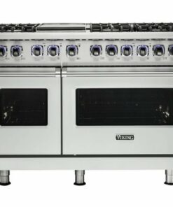 Viking - Professional 7 Series Freestanding Double Oven Dual Fuel Convection Range with Self-Cleaning - Frost white 1