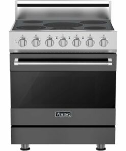 Viking - 3 Series 4.7 Cu. Ft. Freestanding Electric True Convection Range with Self-Cleaning - Damascus Gray