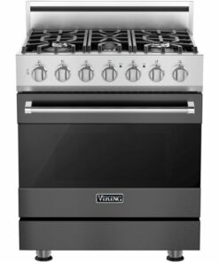 Viking - 3 Series 4.7 Cu. Ft. Freestanding Dual Fuel True Convection Range with Self-Cleaning - Damascus gray