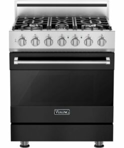 Viking - 3 Series 4.7 Cu. Ft. Freestanding Dual Fuel True Convection Range with Self-Cleaning - Cast black