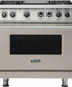 Viking - Professional 5 Series 5.6 Cu. Ft. Freestanding Dual Fuel True Convection Range with Self-Cleaning - Pacific Gray 0