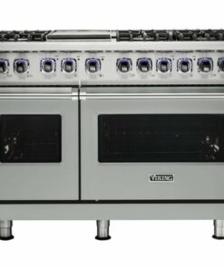 Viking - Professional 7 Series Freestanding Double Oven Dual Fuel Convection Range with Self-Cleaning - Arctic gray 0