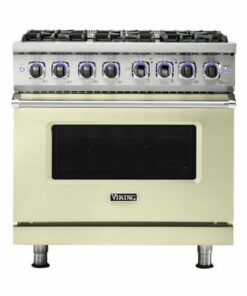 Viking - Professional 7 Series 5.1 Cu. Ft. Freestanding LP Gas Convection Range - Vanilla Cream 0