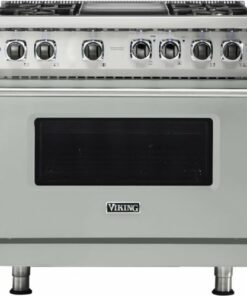 Viking - Professional 5 Series 5.6 Cu. Ft. Freestanding Dual Fuel True Convection Range with Self-Cleaning - Arctic gray 0