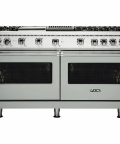 Viking - Professional 5 Series 8 Cu. Ft.  Freestanding Double Oven LP Gas Convection Range - Arctic Gray
