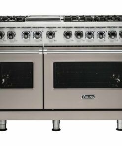 Viking - Professional 5 Series Freestanding Double Oven Dual Fuel True Convection Range with Self-Cleaning - Pacific gray