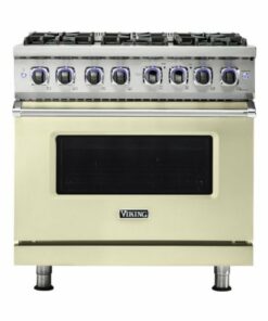 Viking - Professional 7 Series 5.6 Cu. Ft. Freestanding Dual Fuel LP Gas True Convection Range with Self-Cleaning - Vanilla Cream 0