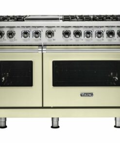 Viking - Professional 5 Series Freestanding Double Oven Dual Fuel True Convection Range with Self-Cleaning - Vanilla Cream