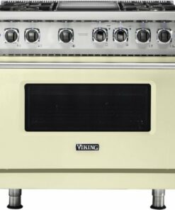 Viking - Professional 5 Series 5.6 Cu. Ft. Freestanding Dual Fuel True Convection Range with Self-Cleaning - Vanilla Cream 0