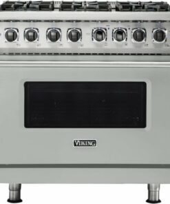 Viking - Professional 5 Series 5.6 Cu. Ft. Freestanding Dual Fuel True Convection Range with Self-Cleaning - Arctic gray 1