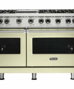 Viking - Professional 5 Series 6.1 Cu. Ft.  Freestanding Double Oven LP Gas Convection Range - Vanilla Cream 1