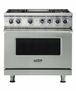 Viking - Professional 7 Series 5.1 Cu. Ft. Freestanding Gas Convection Range - Arctic gray 1