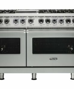 Viking - Professional 5 Series 7.3 Cu. Ft. Freestanding Double Oven Dual Fuel LP Gas True Convection Range with Self-Cleaning - Arctic gray 0