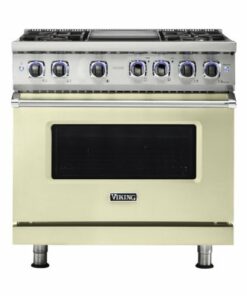 Viking - Professional 7 Series 5.6 Cu. Ft. Freestanding Dual Fuel True Convection Range with Self-Cleaning - Vanilla Cream 1