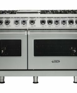 Viking - Professional 5 Series Freestanding Double Oven Dual Fuel True Convection Range with Self-Cleaning - Arctic gray
