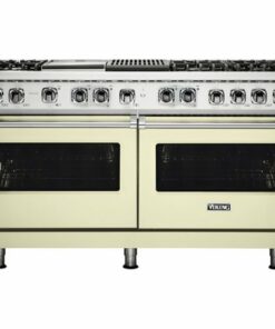 Viking - Professional 5 Series 9.4 Cu. Ft. Freestanding Double Oven Dual Fuel LP Gas Convection Range with Self-Cleaning - Vanilla Cream