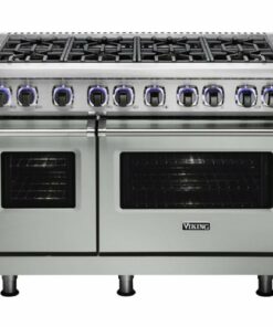 Viking - Professional 7 Series Freestanding Double Oven Dual Fuel Convection Range with Self-Cleaning - Arctic gray 1