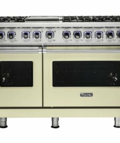 Viking - Professional 7 Series Freestanding Double Oven Dual Fuel Convection Range with Self-Cleaning - Vanilla Cream 1