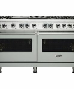 Viking - Professional 5 Series 9.4 Cu. Ft. Freestanding Double Oven Dual Fuel LP Gas True Convection Range with Self-Cleaning - Arctic gray